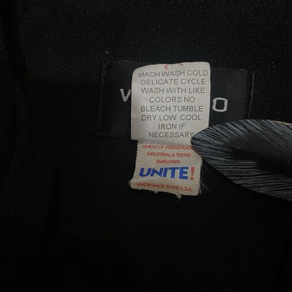 Virgo Womens 10 Petite 2pc Black Blazer Suit Jacket Dress Set Union Label USA - Picture 14 of 16